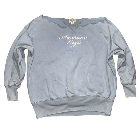 American Eagle Light Blue Oversized Slouchy Wide DIY Neck Size Medium - Picture 1 of 6